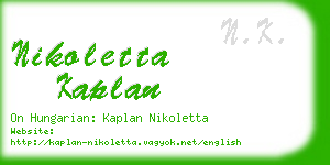 nikoletta kaplan business card